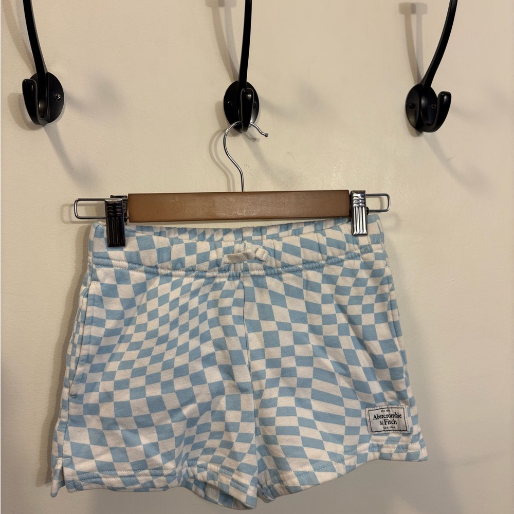 Abercrombie & Fitch Blue and White Checkered Athletic Shorts